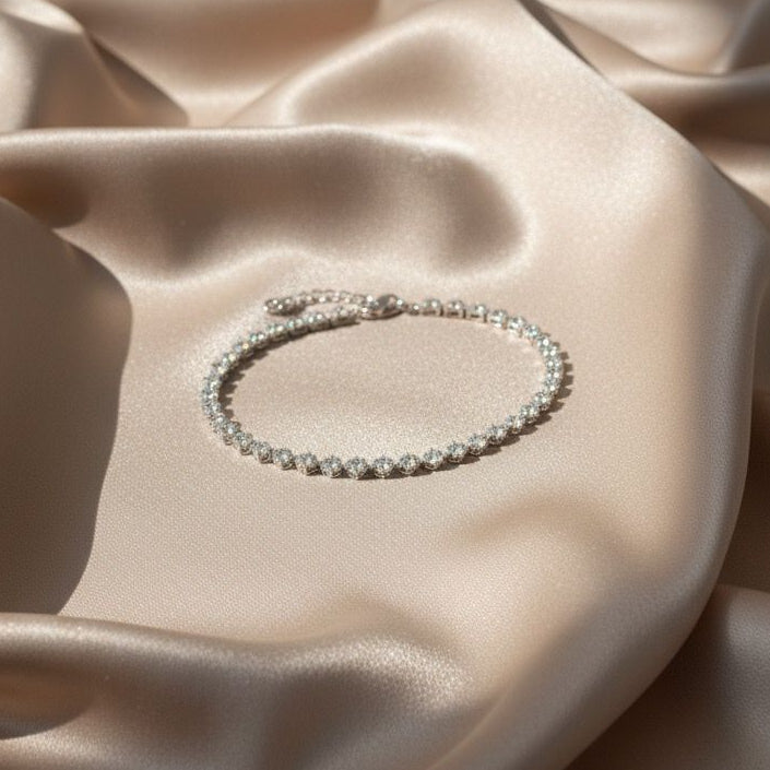 Square tennis bracelet - Clear