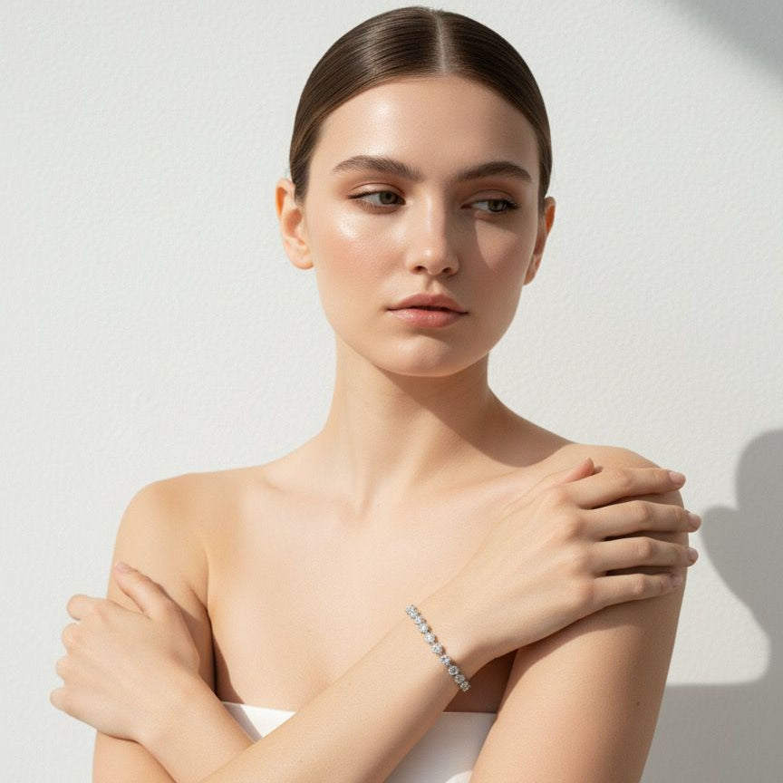 Square tennis bracelet - Clear