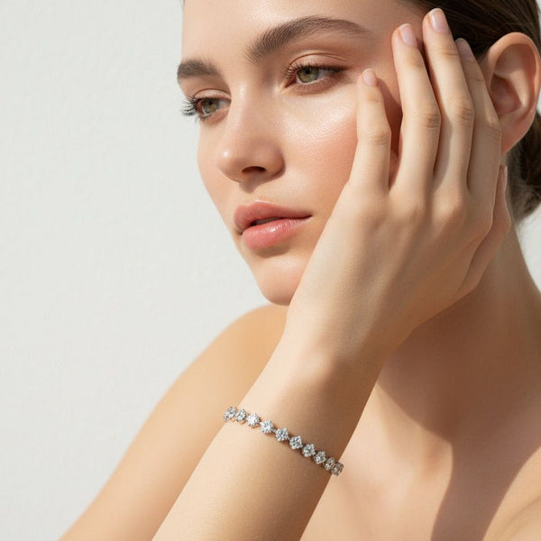 Square tennis bracelet - Clear