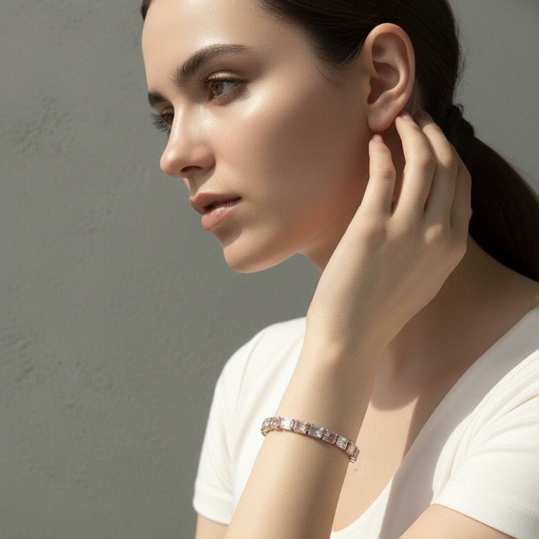 Tessera round bracelet in Pink