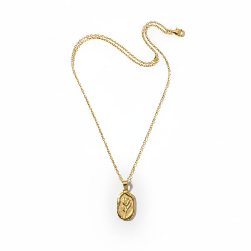 Sunshine Rose Gold Oval  Necklace