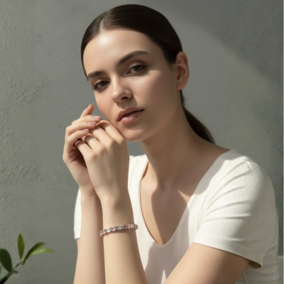 Tessera round bracelet in Pink