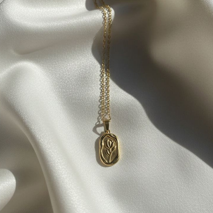 Sunshine Rose Gold Oval  Necklace