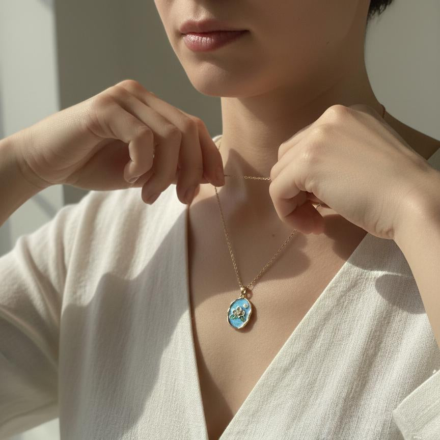 Cotton Candy Rose Petal Necklace