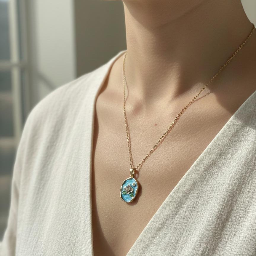 Cotton Candy Rose Petal Necklace